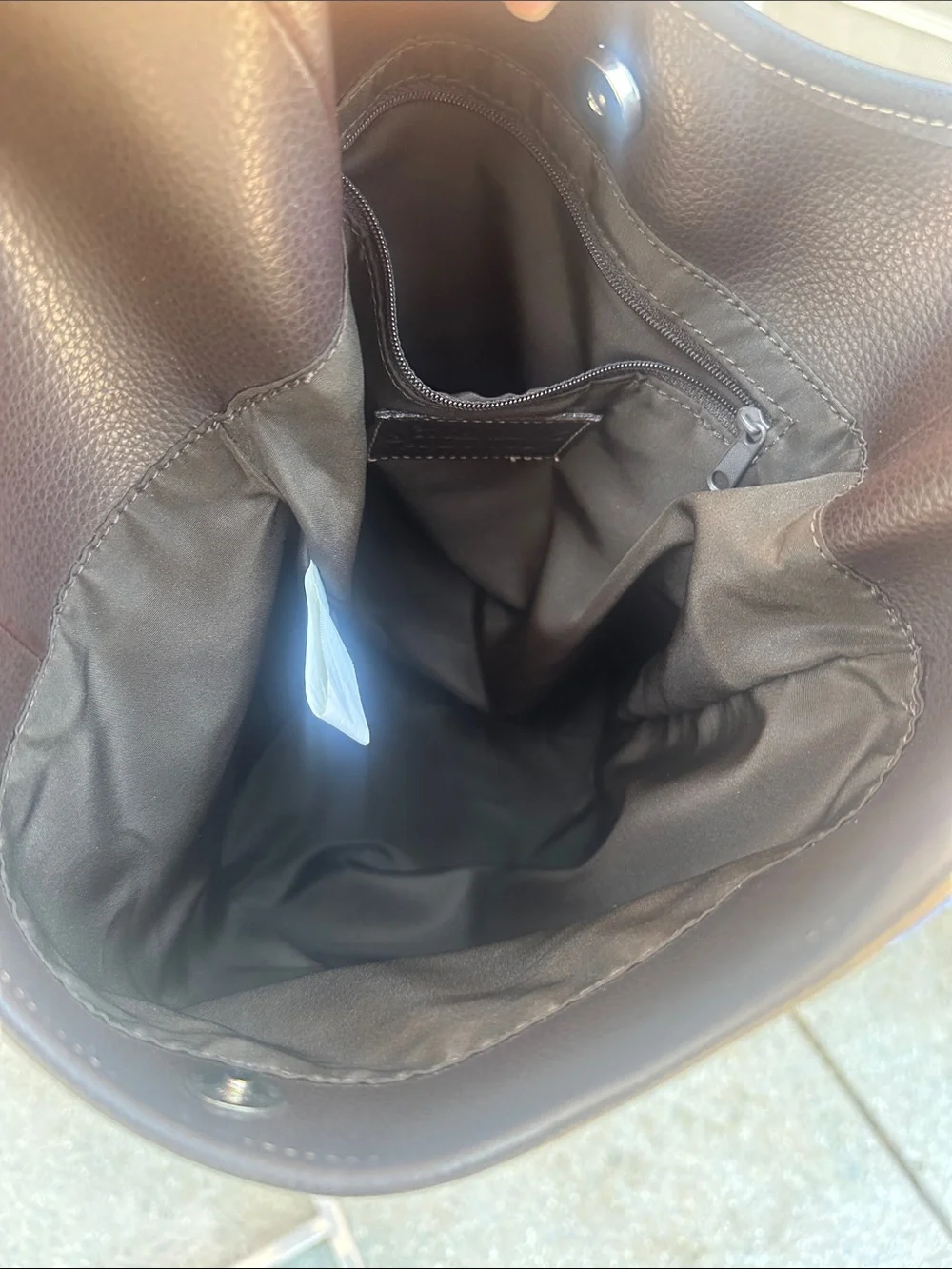 St. John's Bay Brown Pebble Leather Hobo